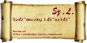 Szádeczky László névjegykártya