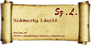 Szádeczky László névjegykártya