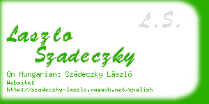 laszlo szadeczky business card