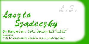 laszlo szadeczky business card